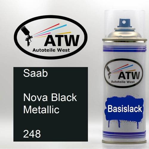 Saab, Nova Black Metallic, 248: 400ml Sprühdose, von ATW Autoteile West.